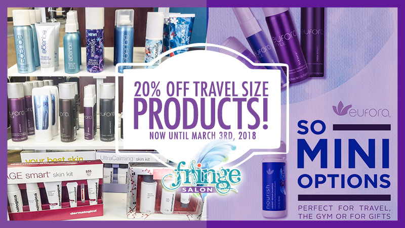 20% Off Travel Products at Fringe Salon in Coon Rapids, MN!